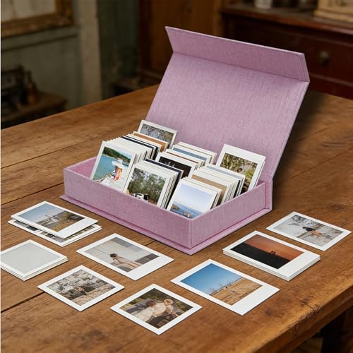 8x10 Photo Storage Box, Premium Linen Memory Box for Photos, Pictures, Certificates, Scrapbooking Supplies & Jewelry - Portable, Stackable Organizer for Home, Crafters & Collectors - Image 3