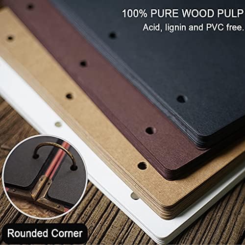 10 Sheets Double Sided Scrapbooking Refill Pages, 9.84x10.24" No Acid Thick Additional Craft Paper Cardboard for ALL ADVcer 10x10 inch Three-Ring Loose-Leaf Binder Photo Album Scrapbook (White) - Image 3