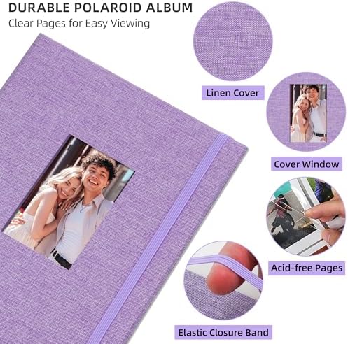 Vienrose Mini Polaroid Photo Album 208 Photos 2x3 Inch Purple 1 PACK - Image 4