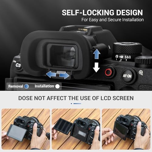 JJC Camera Eyecup Eyepeice Viewfinder for Sony A7 V A7M5 A7 IV A7M4 A7R V A7R5 A1 A1 II A7S III A7S3 A9 III Cameras, Soft Silicone Eye Cup Replacement of Sony FDA-EP21 Eye Cup - Image 6