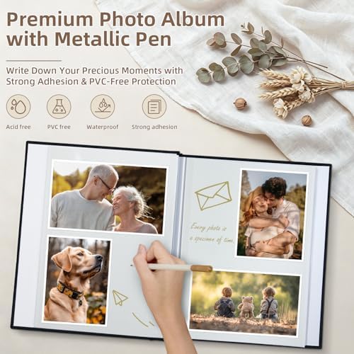 Popotop Photo Album Self Adhesive Scrapbook Album for 4x6 5x7 8x10 Pictures DIY Photo Book as Scrapbooking Supplies Kits, Birthday Gifts for Women Mom Wedding Baby Family Travel - Image 4