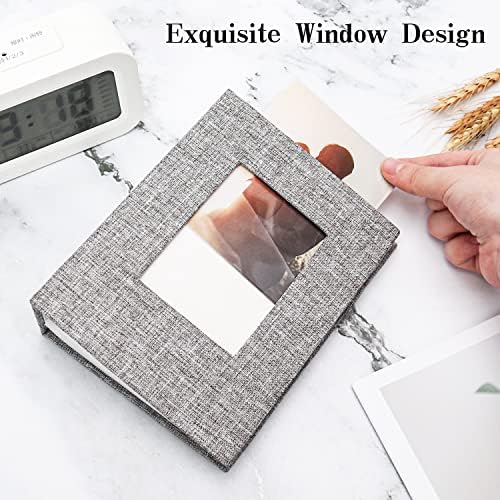 Vienrose 4x6 Photo Album,100 Pockets,Linen Cover with Window,Grey - Image 4