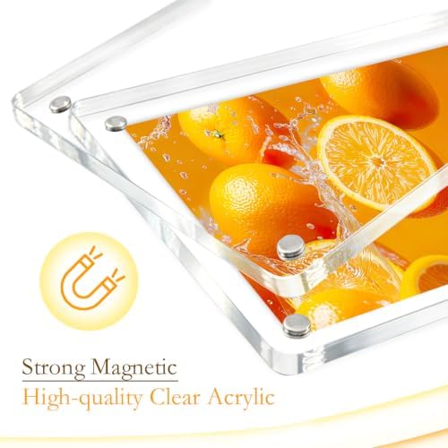 WeRock 2 Pack 5x7 Acrylic Picture Frames, Clear Picture Frames with Stand Magnetic Frame Acrylic Lucite Frameless Transparent Gift for Home Office Display Decor for Photos Certificates - Image 5