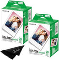 Fujifilm Instax Mini Film Two Instant Film Twin Packs - 40 EXP Total, ISO 800, Compatible to Mini Evo, Mini 12, Mini 11, Mini 40 Bundeld with Premium Balveli Microfiber Cloth by FUJIFILM