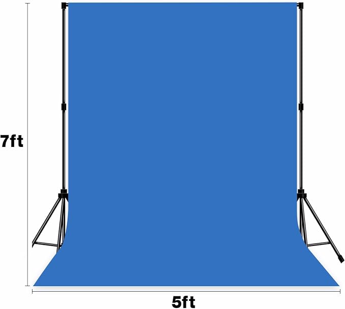 Blue Photo Backdrop Professional Photography Background Polyester 5x7ft | Seamless Design eliminates Wrinkle Portrait Photography Wedding Dark Theme Decorations - Image 8