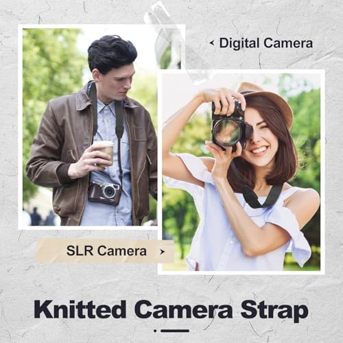 Universal Camera Strap - Camera Neck Strap, Adjustable Shoulder Straps Compatible with Canon, Fujifilm, Nikon, Olympus, Panasonic and other SLR and mirrorless cameras - Black - Image 2