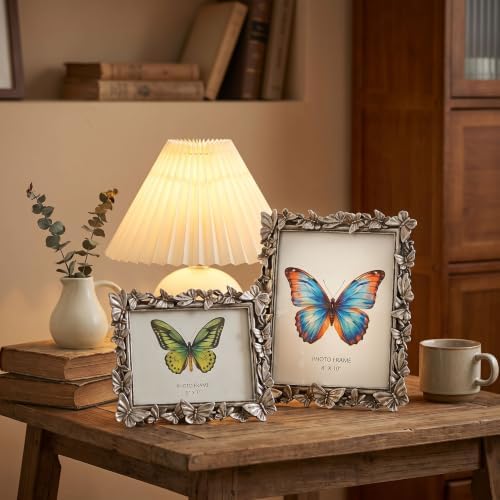 Silver 8X10 Vintage Picture Frames Gold Butterfly Elegant Retro European Design, Antique Photo Frame for Wall Hanging and Tabletop Display, Retro Design Home Decor - Image 5
