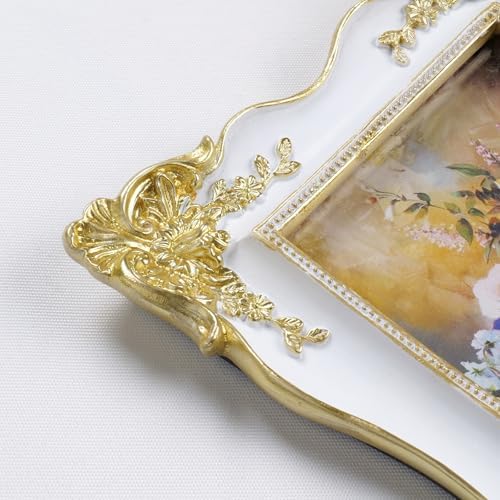 Cuspin 8x10 Vintage Picture Frame White and Gold, Decorative Photo Frame - Image 4