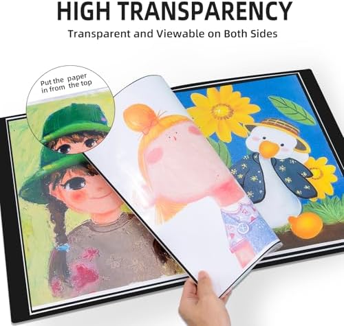 Large 18"x24" Art Portfolio Heavy Duty Binder with Plastic Sleeves, Portfolio Folder with 30 Clear Sheet Protectors, Display 60 Pages, Poster Binder， (large（18x24）) - Image 4