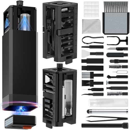 34-in-1 for iPhone Cleaning Kit, Sunoyar Airpods Cleaning Kit Multi-Functional, Laptop Cleaning Kit with Portable Storage Case for iPhone Charging Port USB C Cell Phone Android Keyboard Earbud Black by Unknown