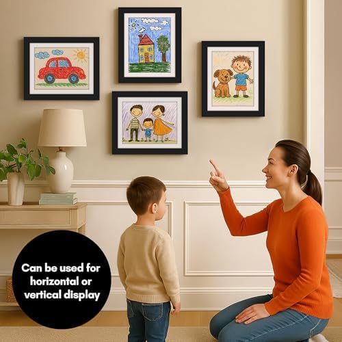 Americanflat 8.5x11 Changeable Kids Art Frame 4-Pack - Black - Image 4