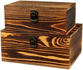 Wood Boxes Wooden Storage Box Treasure Chest Memory Hobby Preservation Rustic Decorative Archival Organizer with Latch Lock for Jewelry Keepsake Gadget Trinkets Letter Cash Tea Photo 2 Pack by BigHala