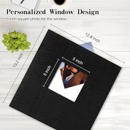 potricher Large Self Adhesive Photo Album 40 Pages, Linen cover, Black - Image 2
