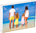 Meetu Acrylic Picture Frame 4x6,Clear Freestanding Double Sided 20mm Thickness Frameless Magnetic Photo Frames Desktop Display with Gift Box Package(1 Pack) by Meetu