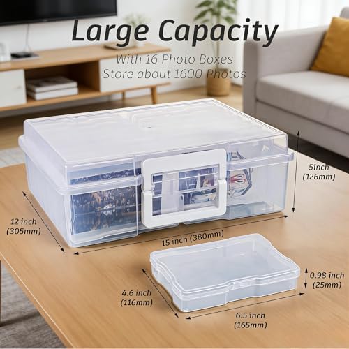 Plastic Photo Storage Box With 4×6 inch Photo Cases ,Photo Keeper - Image 2