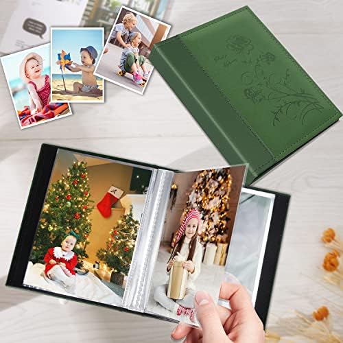 Artmag Small Photo Album 4x6 2 Pack, Each Pack with 50 Clear Pages Holds 50 Vertical Photos for 4x6 Picturs, Artwork or Postcards Storage (Dark Green) - Image 3