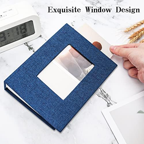 Vienrose 4x6 Photo Album,100 Pockets,Linen Cover with Window,Blue - Image 3