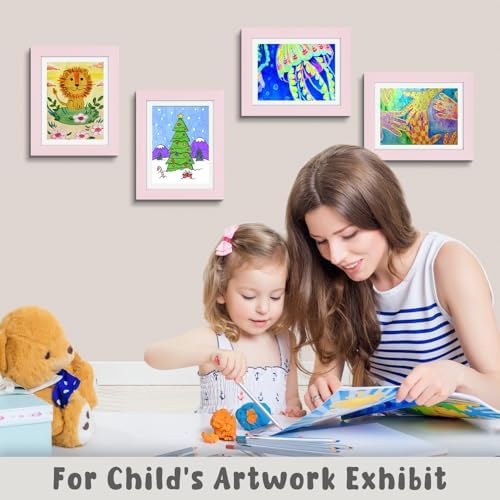 4 Pack 8.5x11 Front-Opening Kids Artwork Frames Changeable (Light Pink) - Image 4