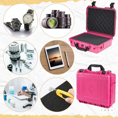 Relaxweex 16.3 x 6.5 x 3.7 Inch Hard Case, Grid Shell, Rose Red - Image 7