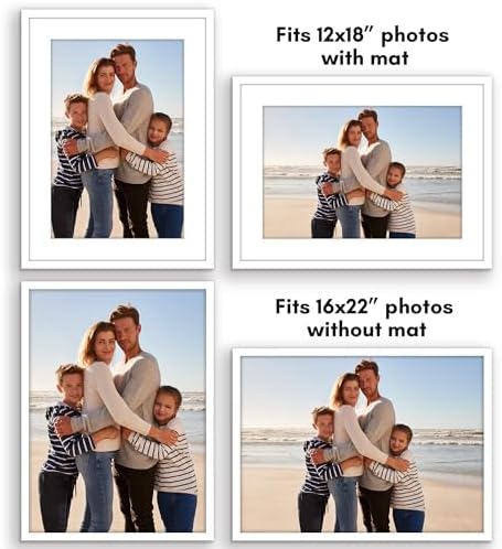 Americanflat 16x22 Poster Frame 2-Pack - Matted to 12x18 - White - Image 4