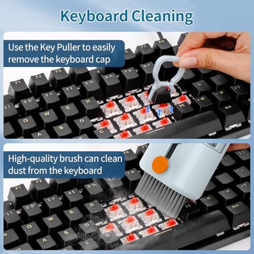 Keyboard Cleaner Laptop Cleaning Kit - 12 in 1 Computer Tech Cleaning Brush, Electronic Screen Cleaner with Multi-Function Cleaning Pen for MacBook, Tablet, iPhone, Earbuds, Camera, Lens - Image 2