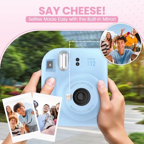 Fujifilm Instax Mini 12 Instant Camera Pastel Blue + Minimate Custom Designed Case + Fuji Instax Film 10 Sheets & Album - Image 3
