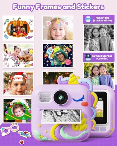 KOKODI Kids Camera Instant Print, Toddler Cameras Christmas Birthday Gifts for Girls Age 3-12, Digital Video Instant Printable Camera for Kids,Toys for Ages 5-7 Girls (Purple) - Image 6