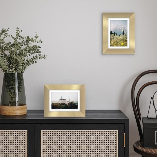 Americanflat 5x7 Picture Frame - Matted to 4x6 - Engineered Wood - Gold - Image 4