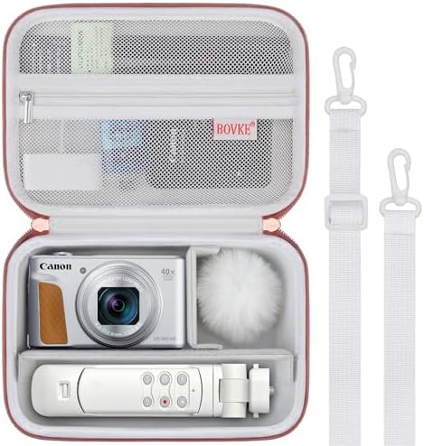BOVKE Case for Canon G7X Mark III II/PowerShot SX740 SX730 Camera, White by BOVKE