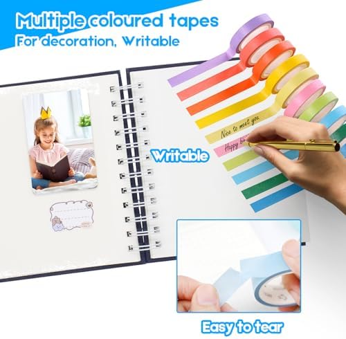 Scrapbook Self Adhesive Photo Album 25 Pages Hard Cover DIY Photo Album for Instant Camera Print Paper with DIY Accessories (Mint) - Image 5