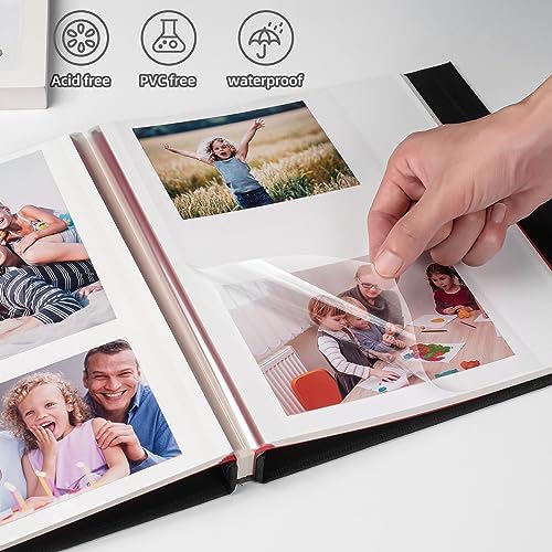 HoneyTolly Large Photo Album Self Adhesive, DIY Scrapbook Album for 4x6 8x10 Pictures, 40 Pages Linen Cover Memory Book, Ideal Gift for Family Travel Wedding Baby Christmas Anniversary(Black) - Image 3