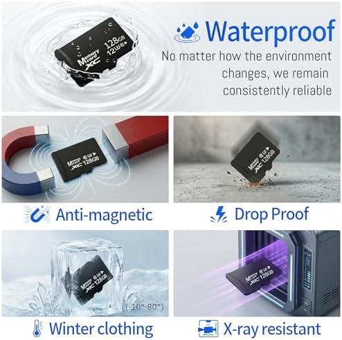 5-Pack 128GB Micro SD Card for Dashcam & Security Cam U3 V30 A1 - Image 5