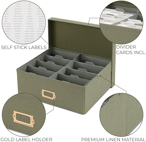 Decorative Photo Storage Box - Sturdy Linen Organizer Holds 1700 Photos - Image 6