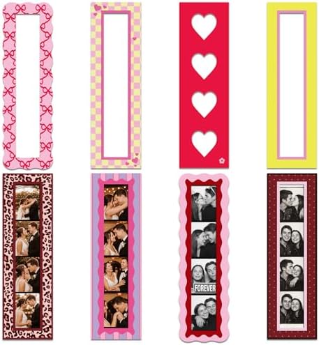 Tellegloww 8 Pcs Magnetic Photo Booth Strip Frame, Retro, 1.5 x 8 in by Tellegloww