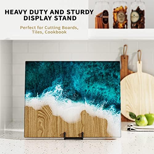 IPAME 3 Pack 8 Inch Large Plate Stands for Display - Metal Square Wire Plate Holder Display Stand + Picture Stand for Book, Platter, Plaque, Photo Easel - Image 6