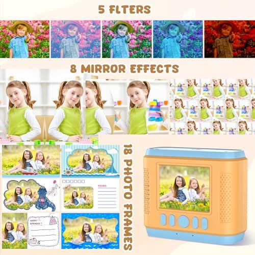 Kids Instant Print Camera,Christmas Birthday Gifts for Girls and Boys,1080P HD Video Digital Kids Camera with Print Paper&32G Card,Toddler Toy for 3-14 Years Old (Blue) - Image 2