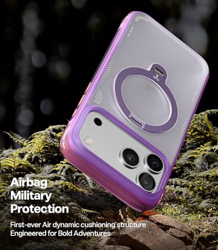 TORRAS Ostand Q3 Air for iPhone 17 Pro Max Case with 360 Magnetic Stand, Fit for MagSafe, Mil-Grade Drop Tested, Camera Control Button, Shockproof Phone Case for iPhone 17 Pro Max 6.9", Aurora Purple - Image 6