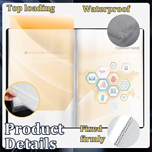 Lewtemi A2 Heavy Duty Binder with Plastic Sleeves 18 x 24 Inch Portfolio Folder with 30 Clear Sheet Protectors Art Portfolio Folder for Artwork Poster Protector for Paper Album Storage Display (Black) - Image 4