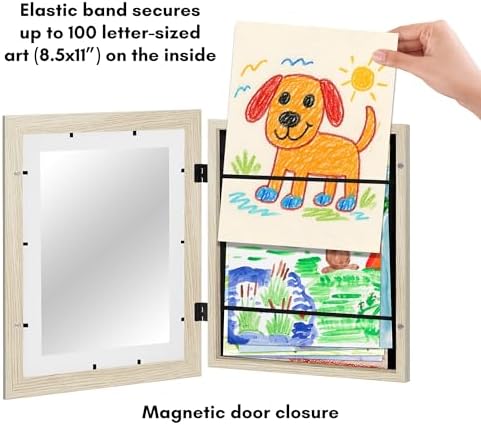 Americanflat 8.5x11 Changeable Kids Art Frame 2-Pack - Light Wood - Image 5