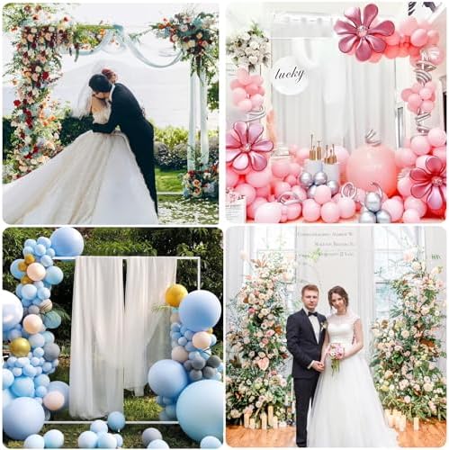 Asee'm 6.6FTx6.6FT White Wedding Arch Backdrop Stand Square Metal - Image 6