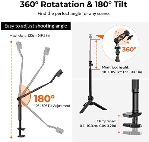 Brinno 3-in-1 Monopod, Phone & Action Camera Tripod, Clamp Mount, 360 Rotation & Universal Phone Holder for Mobile Phones & Action Cameras - ACC1100 - Image 4