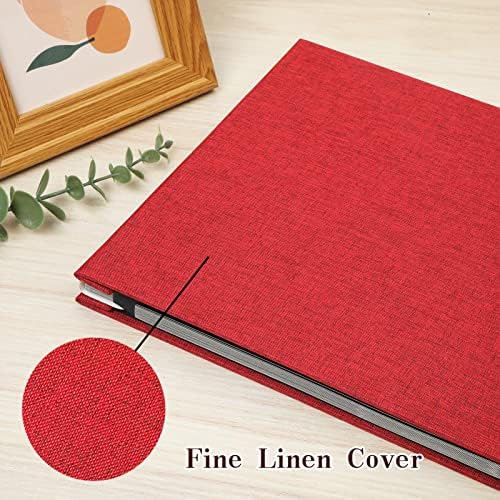 Spbapr Large Photo Album Self Adhesive Linen Cover Magnetic Scrapbook Album DIY Scrap Book 40 Black Sticky Pages for 3x5 4x6 5x7 8x10 Pictures with A Metal Pen - Image 3