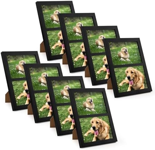 Golden State Art, 5x7 Double Picture Frame, Display Two 5x7 Photos(Black) by GoldenStateArt