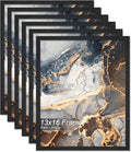 Fxojyvo 13x16 Picture Frame Set of 6 Black Engineered Wood Wall Hanging by Fxojyvo