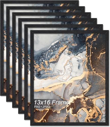 Fxojyvo 13x16 Picture Frame Set of 6 Black Engineered Wood Wall Hanging by Fxojyvo