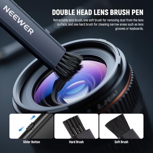 NEEWER 5 in 1 Camera Lens Cleaning Kit, 1x Lens Brush Pen + 1x Air Blower + 1x 24mm Full Frame Sensor Swab + 2X Cleaning Cloth, for Electronics, Smartphones, Tablets, HM-43 - Image 3