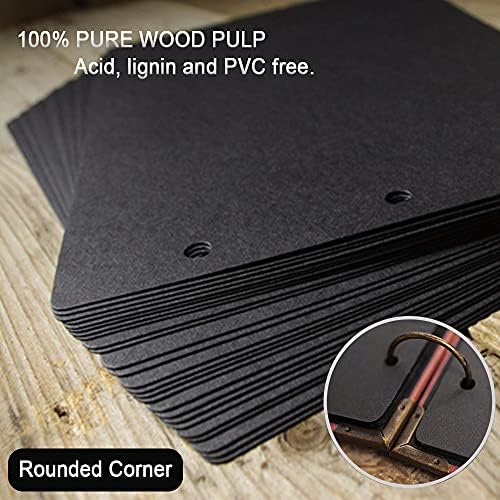 10 Sheets Double Sided 9.84 x 10.24 inch Refill Pages - Acid Free Additional Thick Craft Paper Cardboard for All Series ADVcer 10x10 Three-Ring Loose-Leaf Binder Photo Album Scrapbook (Black) - Image 3