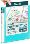 Dunwell Presentation Binder 24 Pockets, 8.5x11 Plastic Sleeves, Aqua by Dunwell