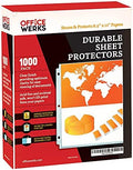 Office Werks 1000 Bulk Sheet Protectors, 8.5 X 11 Inch Clear Page for 3 Ring Binder, 35 Micron Plastic Sheet Sleeves, Durable Top Loading Paper Protector with Reinforced Holes Archival Safe by Office+Werks