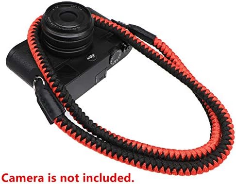 Paracord Camera Strap Long Camera Neck Shoulder Strap for SLR DSLR Digital Mirrorless Cameras 47inch/120cm Red Black - Image 4